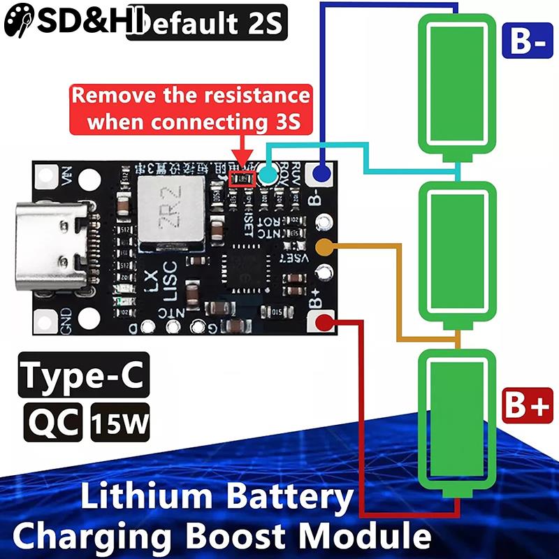 1pc Type-C 2S 3S 8.4V 12.6V St - огляд і ціна Li Ion Charger Module