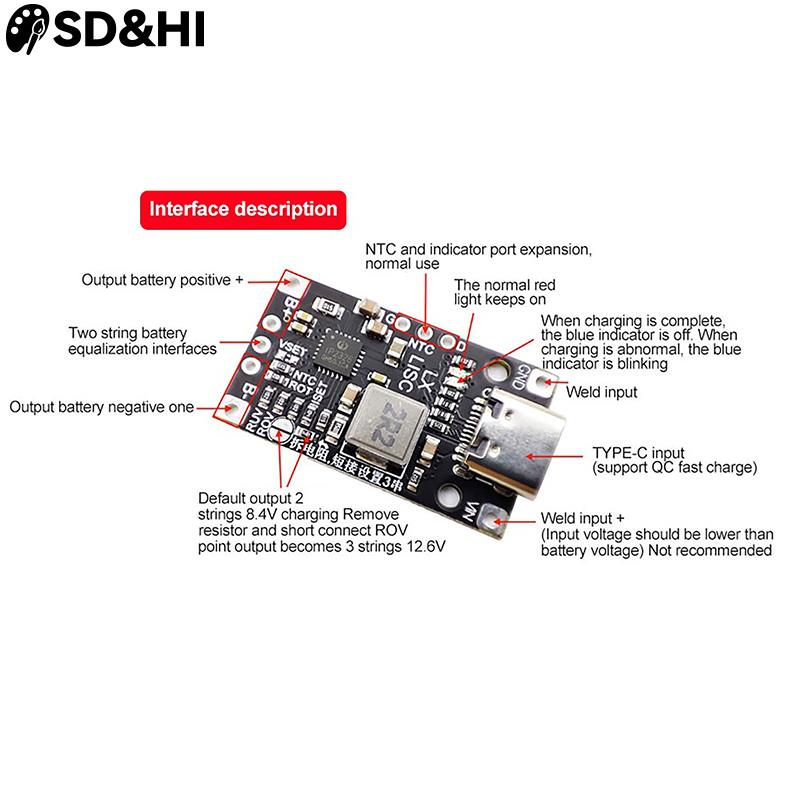 1pc Type-C 2S 3S 8.4V 12.6V St - огляд і ціна Li Ion Charger Module
