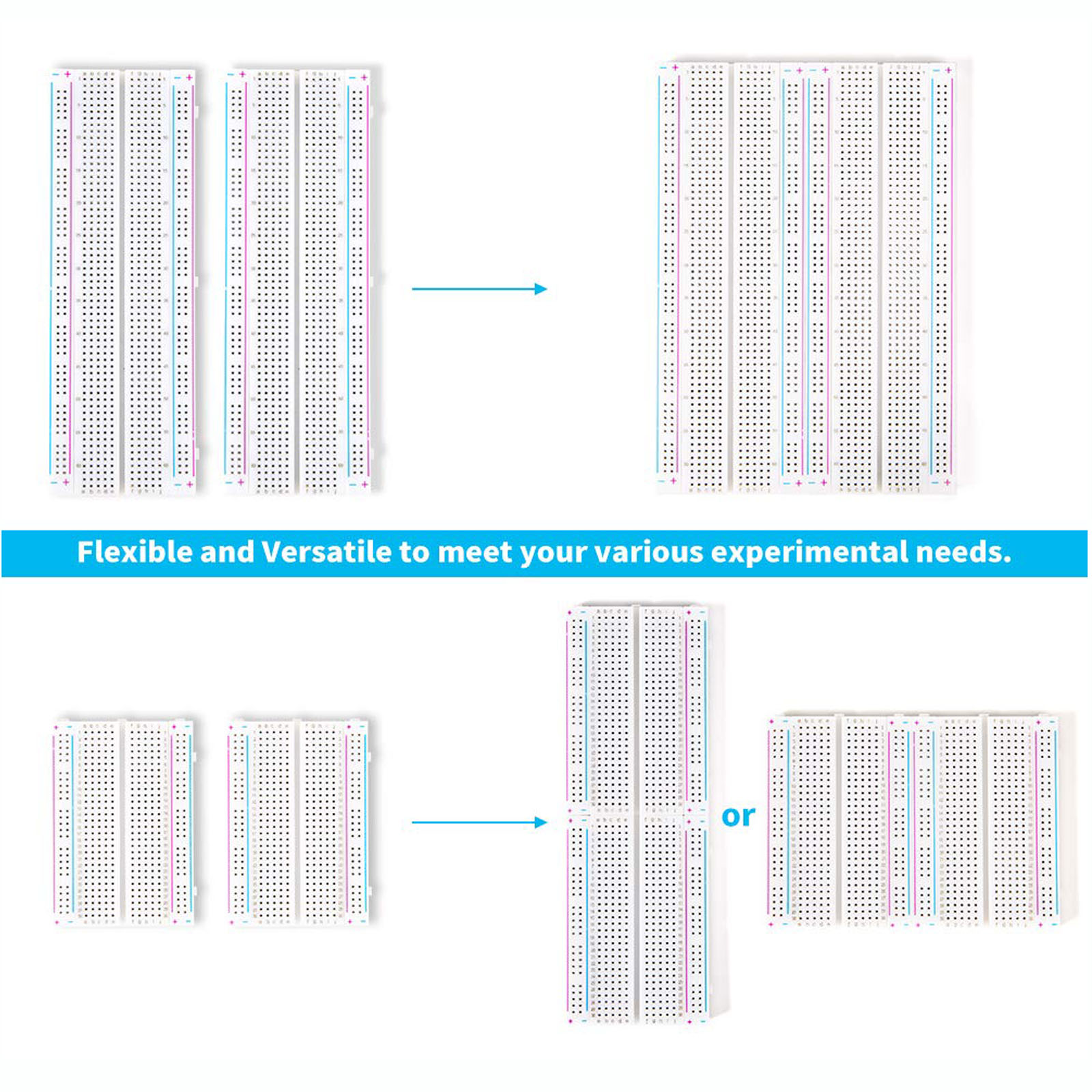 4pcs 400/830 Points Breadboard - огляд і ціна Breadboard 400 Point
