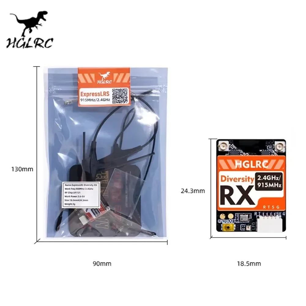 HGLRC Dualband RX ExpressLRS R - огляд і ціна Antenna 2.4Ghz