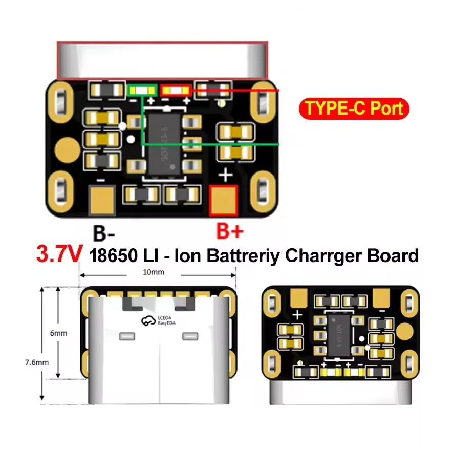 1-50PCS Type-C 18650 Lithium B - огляд і ціна Li Ion Charger Module