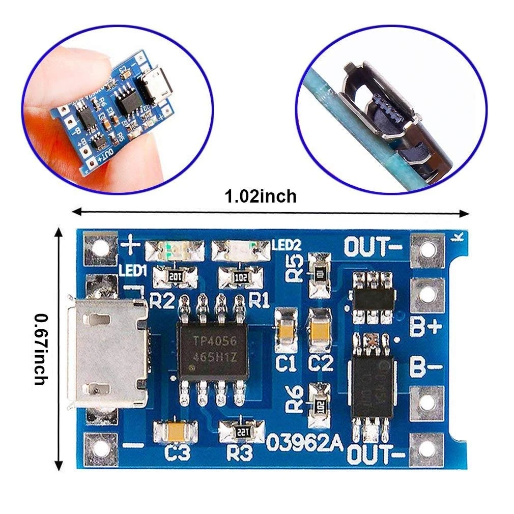 1-20PCS Type-c/Micro/Mini USB  - огляд і ціна Tp4056 Module