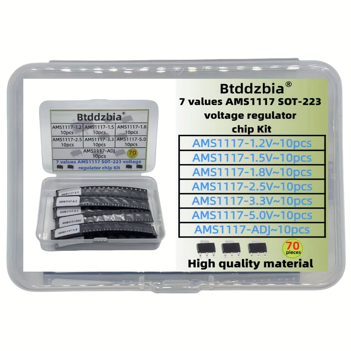 70pcs kit Voltage Regulator Ki - огляд і ціна Ams1117 Module