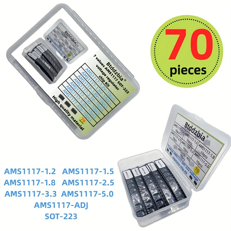 70pcs kit Voltage Regulator Ki - огляд і ціна Ams1117 Module