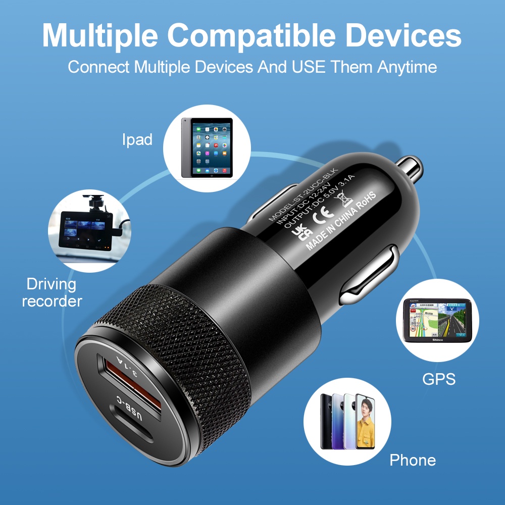 66W USB Car Charger Type C Fas - огляд і ціна Usb C Cable