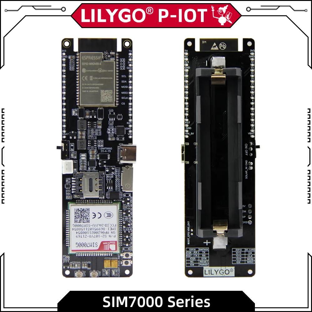 LILYGO® TTGO T-SIM7000G ESP32  - огляд і ціна Esp32 Battery Holder Lipo