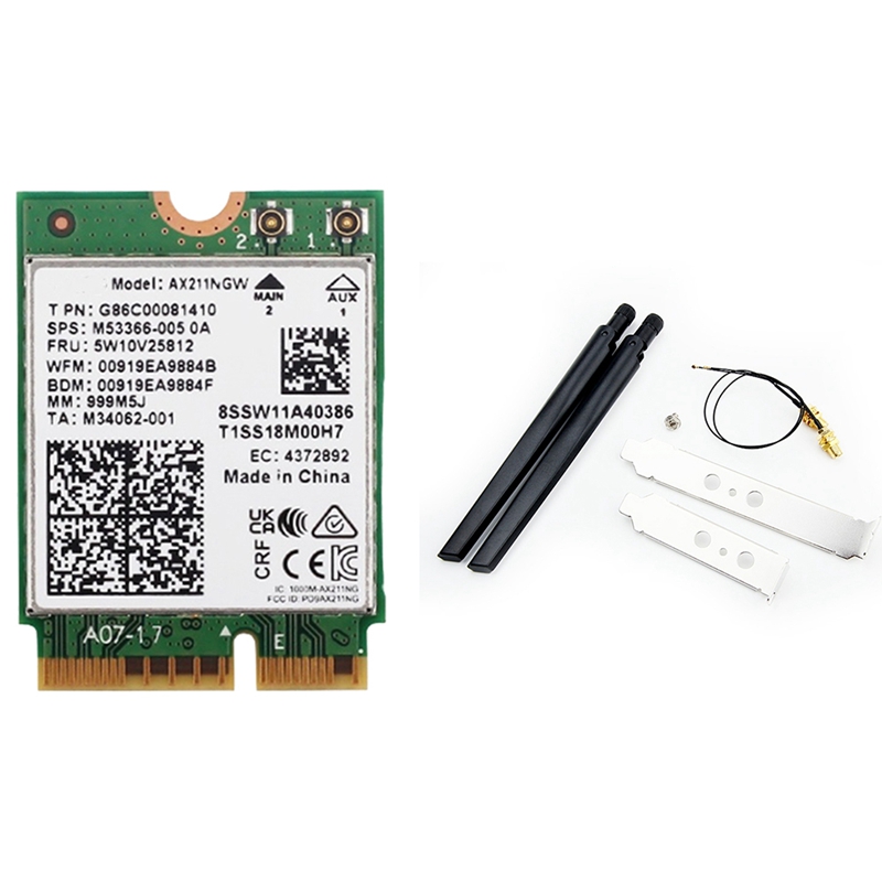 AX211NGW+Dual Antenna WiFi 6E  - огляд і ціна Antenna 2.4Ghz
