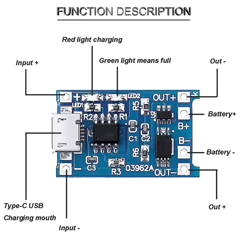 USB Type-C TP4056 Charging Mod - огляд і ціна Tp4056 Module