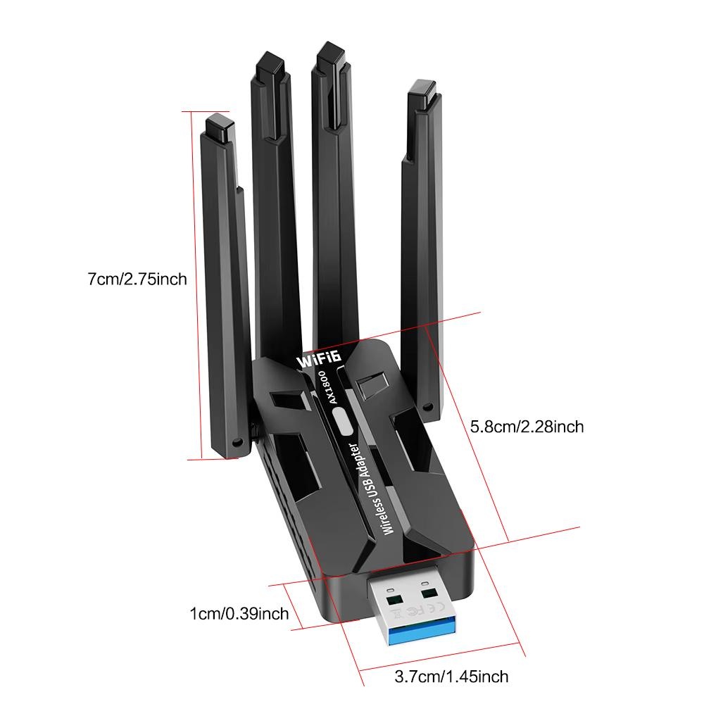 WiFi 6 USB Adapter 1800Mbps Du - огляд і ціна Antenna 2.4Ghz