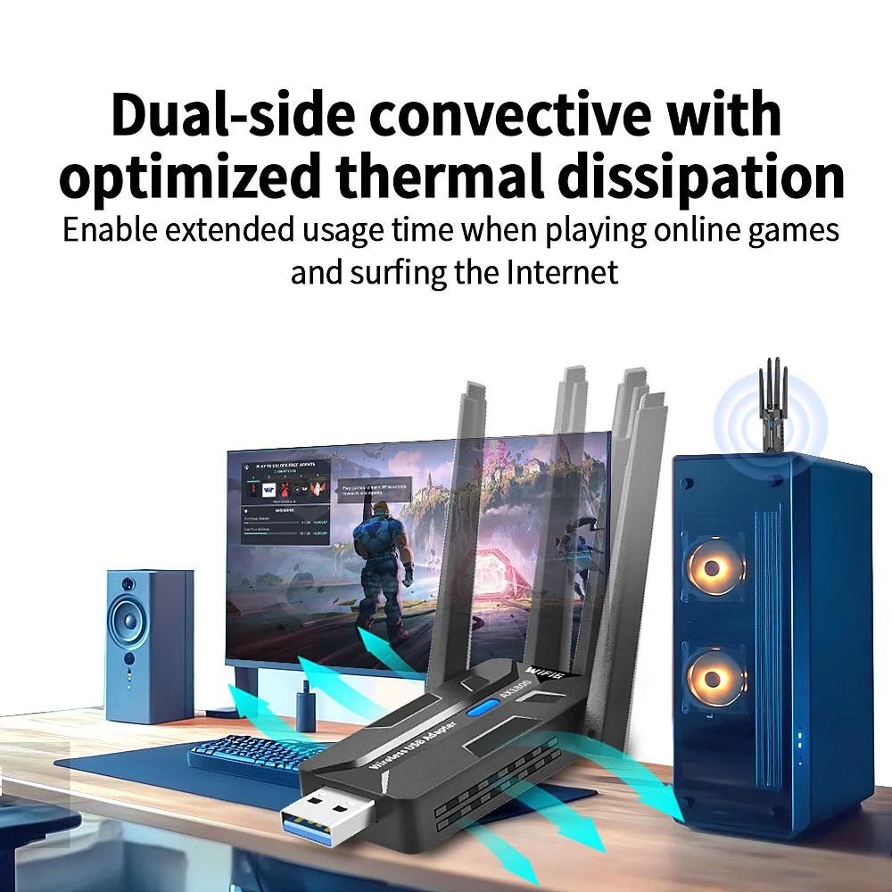WiFi 6 USB Adapter 1800Mbps Du - огляд і ціна Antenna 2.4Ghz